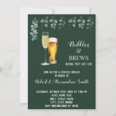 バブルズカップルウェディングシャワーユーカリ 招待状 (正面)