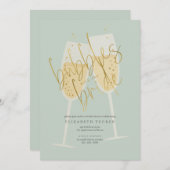 バブルズザブライドシャンパーニュブライダルシャワー 招待状 (正面/裏面)