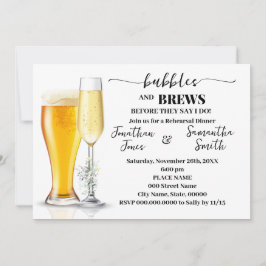 バブルズリハーサルディナーユーカリ&金ゴールド 招待状