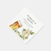 バブルズ アンド ブリュース カップルシャワー スタンダードカクテルナプキン (角)