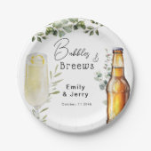 バブルズ アンド ブリュース ユーカリ カップル シャワーパーティー ペーパープレート (正面)