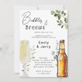 バブルズ アンド ブリュース ユーカリ カップル シャワーパーティー 招待状 (正面)