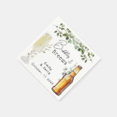 バブルズ アンド ブリュース ユーカリ カップル シャワー パーティー スタンダードカクテルナプキン (角)