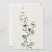 バブルズ アンド ブリュース ユーカリ カップル シャワー パーティ 招待状 (裏面)