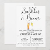 バブルズ アンド ブリューズ 婚約パーティー 招待状 (正面/裏面)