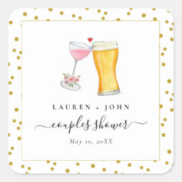 バブルズ アンド ブリュー カップルシャワー スクエアシール