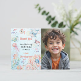 バブルズ＆フィンズ 子供の誕生日 サンキューカード