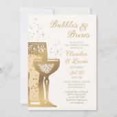 バブルズ ブリューズ カップル ウェディング シャワー 招待状 (正面)