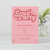 バブルタイプの卒業パーティー招待状 - チェリー 招待状 (スタンド正面)