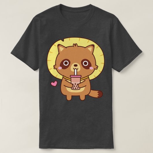 バブルティーが大好きかわいい麦わら帽子 Tシャツ (デザイン正面)
