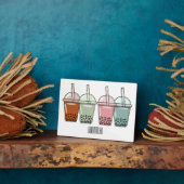 バブルティーの漫画イラスト フォトプラーク (側面)