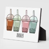 バブルティーの漫画イラスト フォトプラーク (側面)