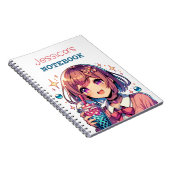 バブルティーを持つかわいいアニメの女パーソナライズされたの子 ノートブック (右側)