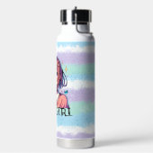 バブルティーを持つかわいいアニメの少女 ウォーターボトル (左面)