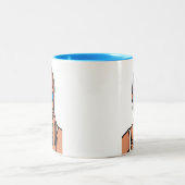 バブルティーを飲む女のモダン子10代の ツートーンマグカップ (中央)