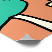 バブルティーを飲む女のモダン子10代の ポスター (角)