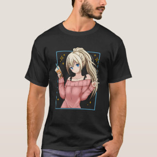 バブルティーアニメガールかわいい 日本の Tシャツ