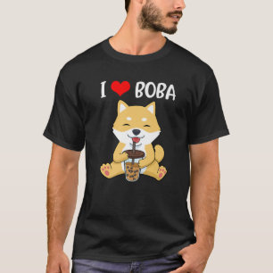 バブルティーギフト女の子柴犬ギフト女性Boba T Tシャツ
