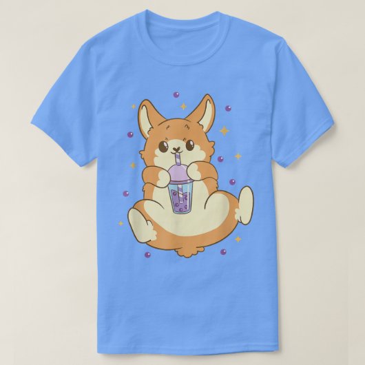 バブルティーコーギアイスコーヒー犬のオーナー子犬ペットド Tシャツ (デザイン正面)