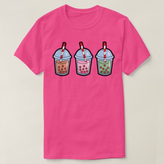 バブルティーステッカーパターン Tシャツ (デザイン正面)