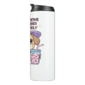 バブルティーハルを持つ可愛い犬のみポーサイティブな雰囲気 タンブラー (回転右)