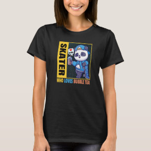 バブルティーバブルが大好きなスケーターbobaドリンクcos tシャツ