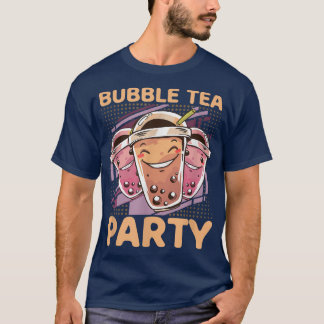 バブルティーパーティーおもしろいボバティーかわいい Tシャツ