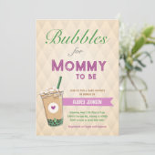 バブルティーベビーシャワーコーヒーコリアンKpop Boba 招待状 (スタンド正面)