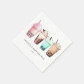 バブルティーボバベビーシャワー スタンダードカクテルナプキン (角)