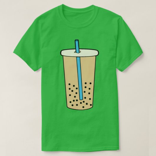 バブルティーボバミルクティー Tシャツ (デザイン正面)