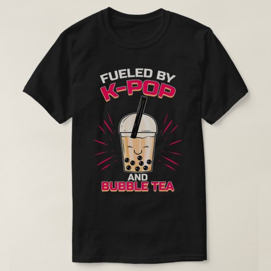 バブルティーボバKPOP音楽愛好家コリアン・ミルク Tシャツ (デザイン正面)