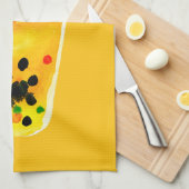 バブルティーボーバ水彩画 キッチンタオル (四つ折り)