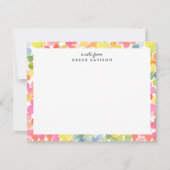 バブルティーレインボーパーソナライズドネームモノグラム キュート ノートカード (正面)