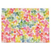 バブルティーレインボーピンクオレンジグリーンかわいい ラージペーパーバッグ (正面)