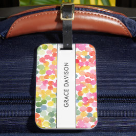 バブルティーレインボーピンクオレンジグリーン ラゲッジタグ