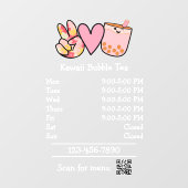 バブルティーレストランオープン時間 ウィンドウサイン (シート)