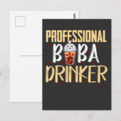 バブルティー好きな人への可愛いプレゼント！「プロのバブルティー飲み屋」っていう面白い名言付き！お子さ ポストカード (正面/裏面)