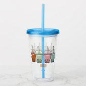 バブルティー漫画イラストレーション アクリルタンブラー (正面)