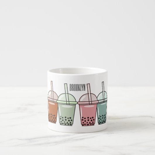 バブルティー漫画イラストレーション エスプレッソカップ (正面)