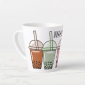 バブルティー漫画イラストレーション カフェラテマグ (左アングル)