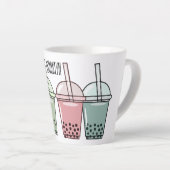 バブルティー漫画イラストレーション カフェラテマグ (右アングル)