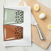 バブルティー漫画イラストレーション キッチンタオル (四つ折り)