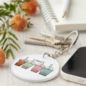 バブルティー漫画イラストレーション キーホルダー (正面右)