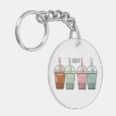 バブルティー漫画イラストレーション キーホルダー (正面左)