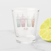 バブルティー漫画イラストレーション ショットグラス (裏面)