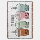 バブルティー漫画イラストレーション スローブランケット (正面縦)