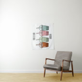 バブルティー漫画イラストレーション タペストリー (インサイチュ)