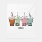 バブルティー漫画イラストレーション フリースブランケット (正面)