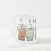 バブルティー漫画イラストレーション フロストグラスマグカップ (正面左)