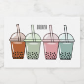 バブルティー漫画イラストレーション フードラベル (シングルラベル)